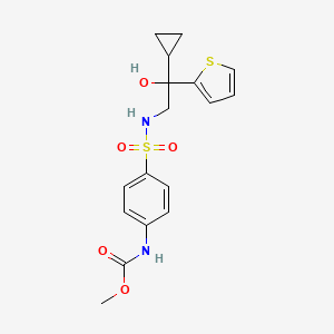 molecular formula C17H20N2O5S2 B2661478 methyl (4-(N-(2-cyclopropyl-2-hydroxy-2-(thiophen-2-yl)ethyl)sulfamoyl)phenyl)carbamate CAS No. 1795190-35-0