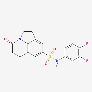 molecular formula C17H14F2N2O3S B2661530 N-(3,4-difluorophenyl)-11-oxo-1-azatricyclo[6.3.1.0^{4,12}]dodeca-4(12),5,7-triene-6-sulfonamide CAS No. 898436-18-5
