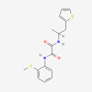 molecular formula C16H18N2O2S2 B2661532 N'-[2-(methylsulfanyl)phenyl]-N-[1-(thiophen-2-yl)propan-2-yl]ethanediamide CAS No. 1208619-43-5