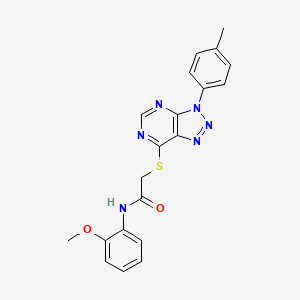 molecular formula C20H18N6O2S B2661571 N-(2-methoxyphenyl)-2-{[3-(4-methylphenyl)-3H-[1,2,3]triazolo[4,5-d]pyrimidin-7-yl]sulfanyl}acetamide CAS No. 863459-38-5