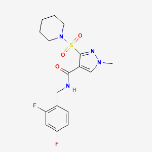 molecular formula C17H20F2N4O3S B2661575 N-[(2,4-difluorophenyl)methyl]-1-methyl-3-(piperidine-1-sulfonyl)-1H-pyrazole-4-carboxamide CAS No. 1251592-57-0