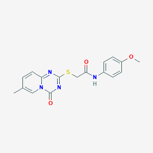 molecular formula C17H16N4O3S B2661587 N-(4-methoxyphenyl)-2-({7-methyl-4-oxo-4H-pyrido[1,2-a][1,3,5]triazin-2-yl}sulfanyl)acetamide CAS No. 896319-60-1