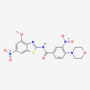 molecular formula C19H17N5O7S B2661643 N-(4-methoxy-6-nitrobenzo[d]thiazol-2-yl)-4-morpholino-3-nitrobenzamide CAS No. 315240-53-0
