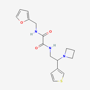 molecular formula C16H19N3O3S B2661667 N1-(2-(azetidin-1-yl)-2-(thiophen-3-yl)ethyl)-N2-(furan-2-ylmethyl)oxalamide CAS No. 2034514-74-2