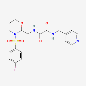 molecular formula C19H21FN4O5S B2661734 N-{[3-(4-fluorobenzenesulfonyl)-1,3-oxazinan-2-yl]methyl}-N'-[(pyridin-4-yl)methyl]ethanediamide CAS No. 869071-65-8