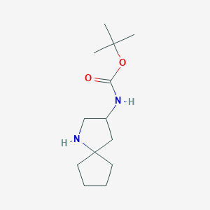 molecular formula C13H24N2O2 B2661735 tert-butyl N-{1-azaspiro[4.4]nonan-3-yl}carbamate CAS No. 2241130-33-4