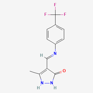 5-methyl-4-{[4-(trifluoromethyl)anilino]methylene}-2,4-dihydro-3H-pyrazol-3-one