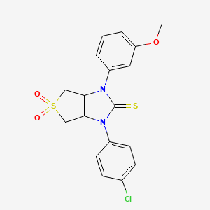 1-(4-chlorophenyl)-3-(3-methoxyphenyl)tetrahydro-1H-thieno[3,4-d]imidazole-2(3H)-thione 5,5-dioxide