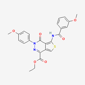 molecular formula C24H21N3O6S B2661810 Ethyl 5-[(3-methoxybenzoyl)amino]-3-(4-methoxyphenyl)-4-oxothieno[3,4-d]pyridazine-1-carboxylate CAS No. 851951-80-9