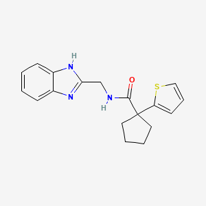 molecular formula C18H19N3OS B2661849 N-((1H-benzo[d]imidazol-2-yl)methyl)-1-(thiophen-2-yl)cyclopentanecarboxamide CAS No. 1203068-88-5