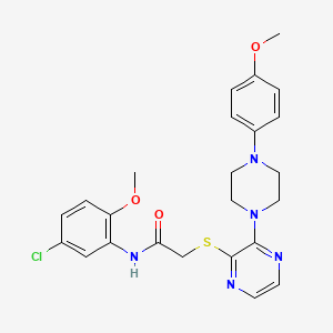 molecular formula C24H26ClN5O3S B2661856 N-(5-chloro-2-methoxyphenyl)-2-({3-[4-(4-methoxyphenyl)piperazin-1-yl]pyrazin-2-yl}sulfanyl)acetamide CAS No. 1216957-30-0