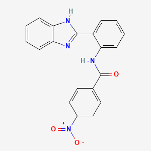 molecular formula C20H14N4O3 B2661860 N-[2-(1H-1,3-benzodiazol-2-yl)phenyl]-4-nitrobenzamide CAS No. 70372-04-2