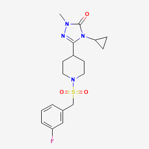 B2661887 4-cyclopropyl-3-(1-((3-fluorobenzyl)sulfonyl)piperidin-4-yl)-1-methyl-1H-1,2,4-triazol-5(4H)-one CAS No. 1797288-34-6