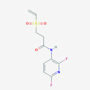molecular formula C10H10F2N2O3S B2661914 N-(2,6-Difluoropyridin-3-yl)-3-ethenylsulfonylpropanamide CAS No. 2224361-10-6