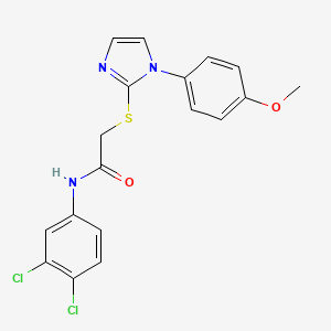 molecular formula C18H15Cl2N3O2S B2661917 N-(3,4-dichlorophenyl)-2-{[1-(4-methoxyphenyl)-1H-imidazol-2-yl]sulfanyl}acetamide CAS No. 688336-19-8