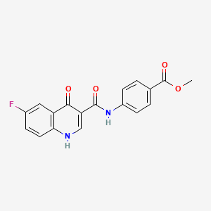 molecular formula C18H13FN2O4 B2661925 Methyl 4-(6-fluoro-4-hydroxyquinoline-3-carboxamido)benzoate CAS No. 951957-56-5
