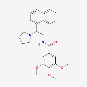B2661948 3,4,5-trimethoxy-N-(2-(naphthalen-1-yl)-2-(pyrrolidin-1-yl)ethyl)benzamide CAS No. 941975-54-8