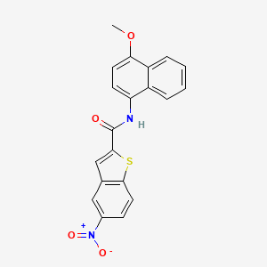 molecular formula C20H14N2O4S B2661958 N-(4-methoxynaphthalen-1-yl)-5-nitro-1-benzothiophene-2-carboxamide CAS No. 361167-78-4