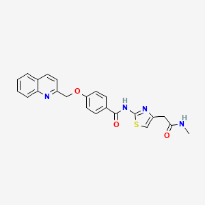 molecular formula C23H20N4O3S B2661964 N-(4-(2-(methylamino)-2-oxoethyl)thiazol-2-yl)-4-(quinolin-2-ylmethoxy)benzamide CAS No. 1170891-06-1