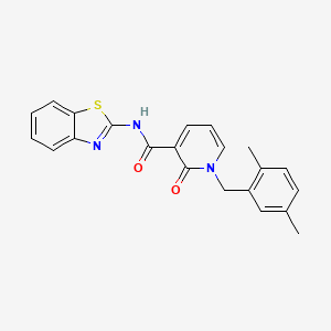 molecular formula C22H19N3O2S B2661980 N-(1,3-benzothiazol-2-yl)-1-[(2,5-dimethylphenyl)methyl]-2-oxo-1,2-dihydropyridine-3-carboxamide CAS No. 946377-95-3