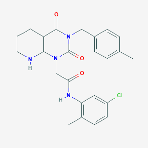 molecular formula C24H21ClN4O3 B2661983 N-(5-chloro-2-methylphenyl)-2-[3-[(4-methylphenyl)methyl]-2,4-dioxo-4a,5,6,7,8,8a-hexahydropyrido[2,3-d]pyrimidin-1-yl]acetamide CAS No. 902962-23-6