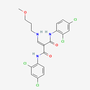 molecular formula C20H19Cl4N3O3 B2661999 N,N'-bis(2,4-dichlorophenyl)-2-[(3-methoxypropylamino)methylidene]propanediamide CAS No. 339276-42-5