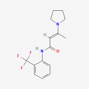 3-(1-pyrrolidinyl)-N-[2-(trifluoromethyl)phenyl]-2-butenamide