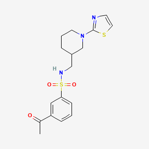 3-acetyl-N-((1-(thiazol-2-yl)piperidin-3-yl)methyl)benzenesulfonamide