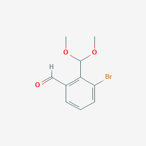 molecular formula C10H11BrO3 B2662039 3-Bromo-2-(dimethoxymethyl)benzaldehyde CAS No. 2365419-00-5