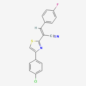 (2E)-2-[4-(4-chlorophenyl)-1,3-thiazol-2-yl]-3-(4-fluorophenyl)prop-2-enenitrile
