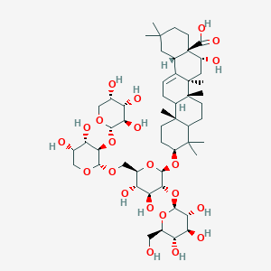 (4aR,5R,6aS,6bR,10S,12aR,14bS)-10-[(2R,3R,4S,5S,6R)-6-[[(2S,3R,4S,5S)-4,5-dihydroxy-3-[(2S,3R,4S,5S)-3,4,5-trihydroxyoxan-2-yl]oxyoxan-2-yl]oxymethyl]-4,5-dihydroxy-3-[(2S,3R,4S,5S,6R)-3,4,5-trihydroxy-6-(hydroxymethyl)oxan-2-yl]oxyoxan-2-yl]oxy-5-hydroxy-2,2,6a,6b,9,9,12a-heptamethyl-1,3,4,5,6,6a,7,8,8a,10,11,12,13,14b-tetradecahydropicene-4a-carboxylic acid