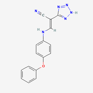 (E)-3-(4-phenoxyanilino)-2-(2H-tetrazol-5-yl)prop-2-enenitrile