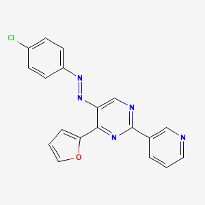 5-[2-(4-Chlorophenyl)diazenyl]-4-(2-furyl)-2-(3-pyridinyl)pyrimidine