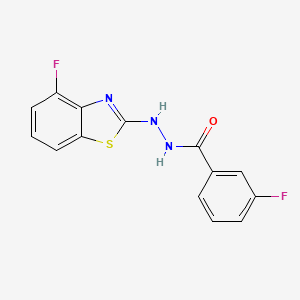B2662070 3-fluoro-N'-(4-fluoro-1,3-benzothiazol-2-yl)benzohydrazide CAS No. 851978-70-6