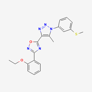 3-(2-ethoxyphenyl)-5-(5-methyl-1-(3-(methylthio)phenyl)-1H-1,2,3-triazol-4-yl)-1,2,4-oxadiazole