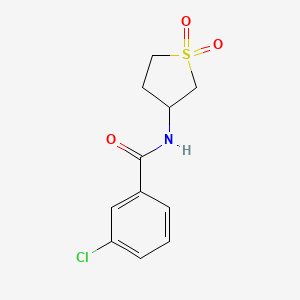 molecular formula C11H12ClNO3S B2662083 3-chloro-N-(1,1-dioxo-1lambda6-thiolan-3-yl)benzamide CAS No. 896020-85-2