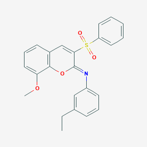 3-(benzenesulfonyl)-N-(3-ethylphenyl)-8-methoxychromen-2-imine