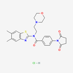 N-(5,6-dimethylbenzo[d]thiazol-2-yl)-4-(2,5-dioxopyrrolidin-1-yl)-N-(2-morpholinoethyl)benzamide hydrochloride