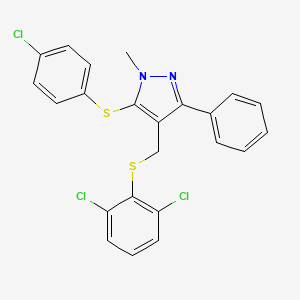 5-[(4-chlorophenyl)sulfanyl]-4-{[(2,6-dichlorophenyl)sulfanyl]methyl}-1-methyl-3-phenyl-1H-pyrazole