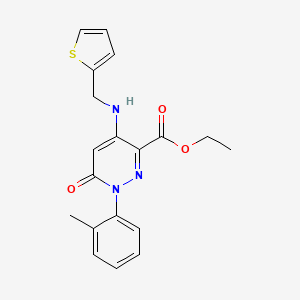Ethyl 6-oxo-4-((thiophen-2-ylmethyl)amino)-1-(o-tolyl)-1,6-dihydropyridazine-3-carboxylate