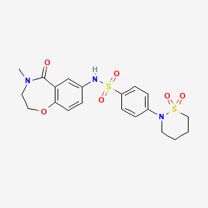 4-(1,1-dioxido-1,2-thiazinan-2-yl)-N-(4-methyl-5-oxo-2,3,4,5-tetrahydrobenzo[f][1,4]oxazepin-7-yl)benzenesulfonamide