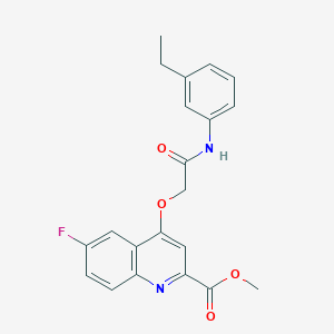 molecular formula C21H19FN2O4 B2662114 Methyl 4-{[(3-ethylphenyl)carbamoyl]methoxy}-6-fluoroquinoline-2-carboxylate CAS No. 1359393-52-4
