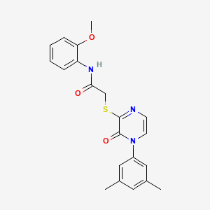 2-[4-(3,5-dimethylphenyl)-3-oxopyrazin-2-yl]sulfanyl-N-(2-methoxyphenyl)acetamide