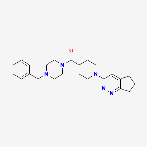 1-benzyl-4-(1-{5H,6H,7H-cyclopenta[c]pyridazin-3-yl}piperidine-4-carbonyl)piperazine