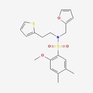 N-(furan-2-ylmethyl)-2-methoxy-4,5-dimethyl-N-(2-(thiophen-2-yl)ethyl)benzenesulfonamide