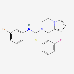 molecular formula C20H17BrFN3S B2662128 N-(3-bromophenyl)-1-(2-fluorophenyl)-3,4-dihydropyrrolo[1,2-a]pyrazine-2(1H)-carbothioamide CAS No. 393824-99-2