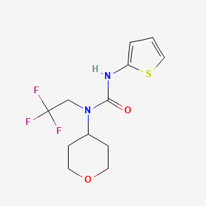 molecular formula C12H15F3N2O2S B2662131 1-(tetrahydro-2H-pyran-4-yl)-3-(thiophen-2-yl)-1-(2,2,2-trifluoroethyl)urea CAS No. 1396870-11-3