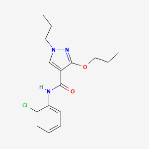 molecular formula C16H20ClN3O2 B2662135 N-(2-chlorophenyl)-3-propoxy-1-propyl-1H-pyrazole-4-carboxamide CAS No. 1013765-52-0