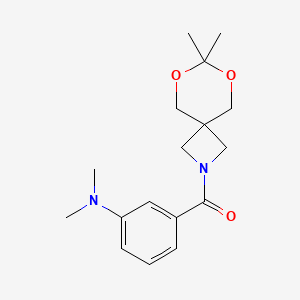 molecular formula C17H24N2O3 B2662140 (7,7-Dimethyl-6,8-dioxa-2-azaspiro[3.5]nonan-2-yl)(3-(dimethylamino)phenyl)methanone CAS No. 1396877-06-7