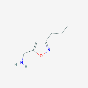 molecular formula C7H12N2O B2662151 (3-Propylisoxazol-5-yl)methylamine CAS No. 1185300-37-1; 924845-57-8